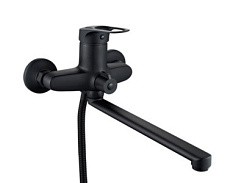 Фото Смеситель д/ванны A3163H одноручковый c L-изливом, Ø40, (AL), ЧЁРНЫЙ  ALOUTE