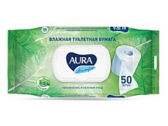 фото Влажная туалетная бумага с крышкой AURA ULTRA COMFORT 50шт