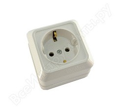 Фото Розетка 1-м о/у с/з "Олимп" 16А 220В белая "UNIVersal" О0028