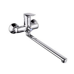 Фото Смеситель для ванны Lemen LC-2213, однорычажный, D40, встроенный переключатель, длинный носик