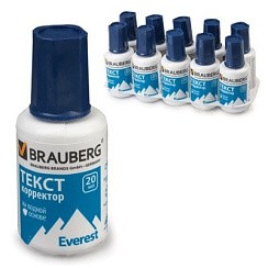 фото Корректирующая жидкость BRAUBERG, 20 мл, флакон с кисточкой, на водной основе