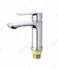 Фото Смеситель д/умывальника SL133-001F одноручковый, Хром, гайка, РМС