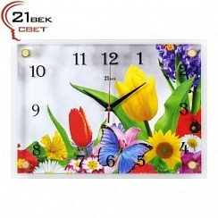 фото Часы настенные "Весенние цветы", 35,5х25х4,5 см