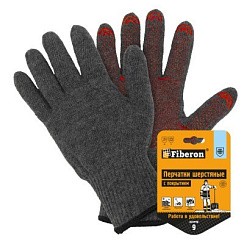 Фото Перчатки шерстяные 70% шерсти с внутр. начесом с точкой, серые