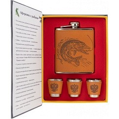 Фото Набор Тайны удачной рыбалки (фляжка 210 мл + 3 стопки)