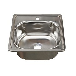 Фото Мойка врезная 38х38, 0,6 мм, 150 мм, с гофросифоном, MIXLINE