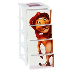 фото Комод Лев белый 4 яруса