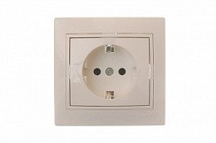 Фото Розетка 1-м СП Мира без заземл. керам. крем/крем. Lezard