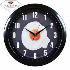 фото Часы настенные "Яичница на сковороде", круглые 29х29х4 см