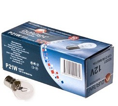 Фото Автолампа P21W 12V 21W BAU15s Диалуч н/обр., смещ.ус,
