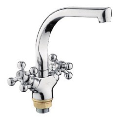 Фото Смеситель д/кухни L5819-2(Zn) трубчатый излив,хром,LEDEME