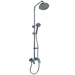 Фото .Смеситель+Стойка душевая "Тропический душ" с 2 лейками, телескоп.820-1180мм, BRIMIX 3088 РАСПРОДАЖА