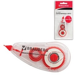 фото Корректирующая лента BRAUBERG "Red Power", 5 мм х 6 м, в упаковке с европодвесом