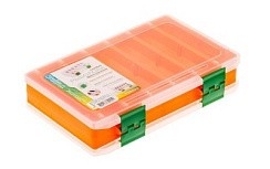Фото Коробка рыбака двухсторонняя fisherbox 240D orange (24х15х05)