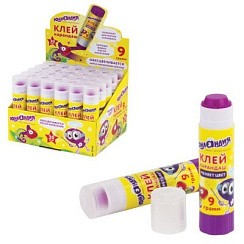 фото Клей-карандаш цветной ЮНЛАНДИЯ "ЮНЛАНДИК И ХАМЕЛЕОН", 9 г, обесцвечивающийся