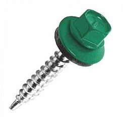 Фото Саморез кровельный зелёный мох 4,8\38 (RAL 6005) (130) 0500107 КЧ