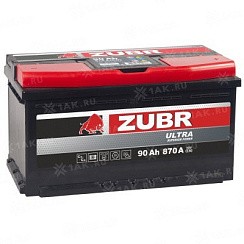 Фото АКБ 90а/ч о/п 870A ZUBR Ultra (L=353; b=175; h=190)
