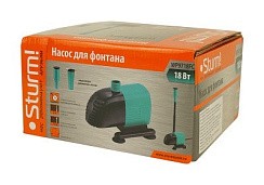 Фото Насос фонтанный Sturm WP9718FC 18Вт, 15л/мин, напор 1,4м, глуб погруж. 3м ,5м кабель