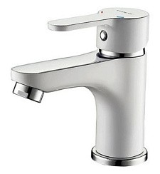 Фото Смеситель д/умывальника 1003W Тюльпан  d-35 белый/хром LEDEME