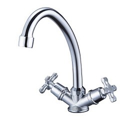 Фото Смеситель для кухни двуручковый JIK4-A102-A Solone