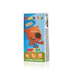 фото Платочки бумажные BAMBOLINA  3х-слойные 10шт