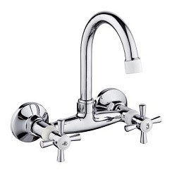 Фото Смеситель д/кухни SL89-362F двуручковый, Настенный, Латунь, РМС