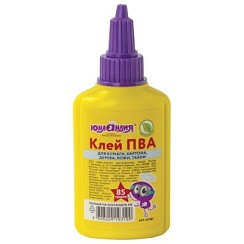 фото Клей ПВА ЮНЛАНДИЯ (бумага, картон, дерево), 85 г