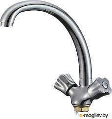 Фото Смеситель д/кухни SL116-273F двуручковый, высокий поворот.излив, РМС