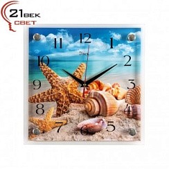 фото Часы настенные "Морская звезда", квадратные 25х25х4,5 см