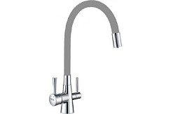 Фото Смеситель д/кухни T60003B-5 с гибк.изливом под фильтр на гайке, Ø35, (Lt),СЕРЫЙ OUTE