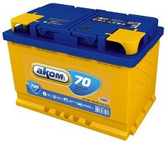 Фото АКБ 70а/ч о/п 720A АКОМ (L=278; b=175; h=190)