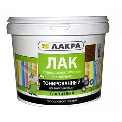 Фото Лак воднодисперсионный тонированный Махагон Лакра, 0,9 кг
