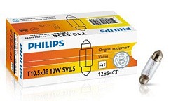 Фото Автолампа C10W 12V 10W SV8,5 38мм Philips софитная (пальчик) салонная