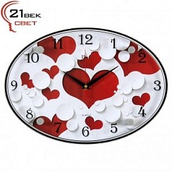 фото Часы настенные "Сердца", овальные 35х25х5 см РАСПРОДАЖА