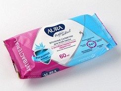 фото Салфетки влажные освежающие AURA TROPIC COCKTAIL big-pack 60шт