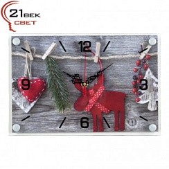 фото Часы настенные "Счастливого Рождества" 33х23х4,5 см