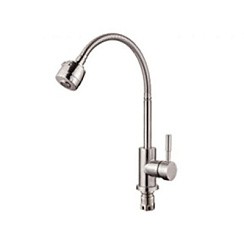 Фото .Смеситель для кухни Lemen LA9009, однорычажный, D35, нержавеющая сталь, сатин РАСПРОДАЖА