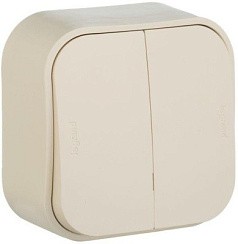 Фото Выключатель 2-кл. ОП Quteo 10А IP20 10AX сл. кость Leg 782232