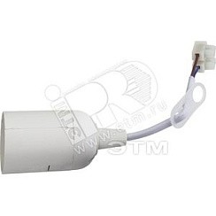 Фото Патрон подвесной пластик Е27 белый с шнуром и клеммной колодкой