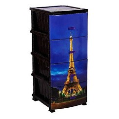 фото Комод Париж черный 4 яруса