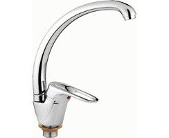 Фото Смеситель д/кухни L5928-B(Zn) трубчатый поворотный изливв,хром,LEDEME