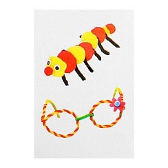 фото Набор для творчества Игрушка из меховых палочек и помпошек "Гусеница и очки"