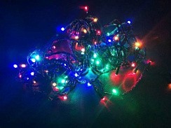 фото Гирлянда 100 ламп LED цвет мульти, контроллер 8 реж, 9м, в тубе, арт.200522690