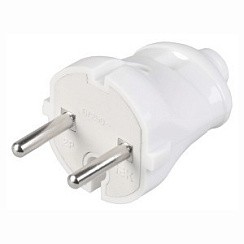 Фото Вилка электрич. без заземл. Белая 6А (IEK) EVP 20-06-01-k01